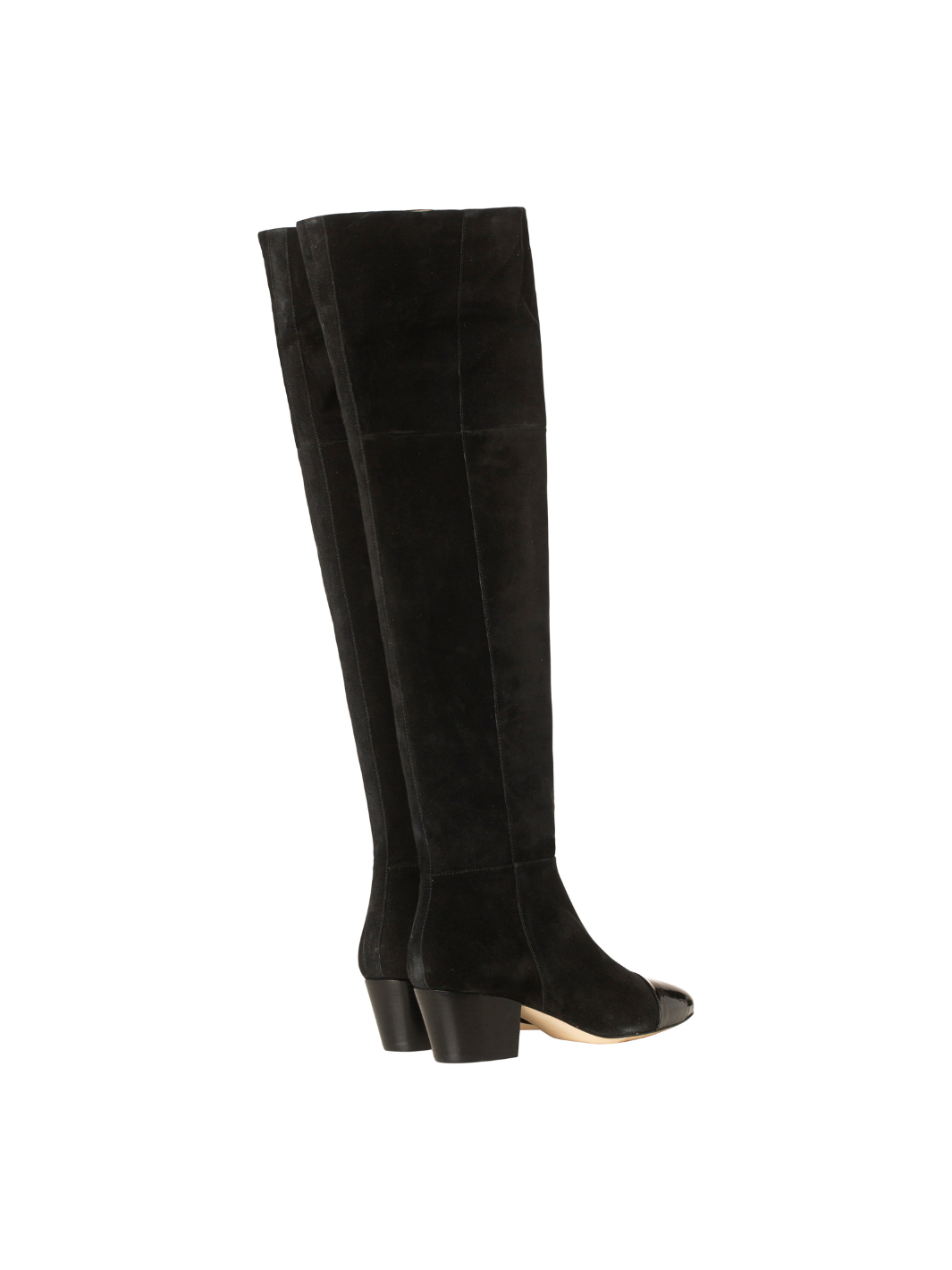 Svart Lång Custommade Adonna Boot I Mocka