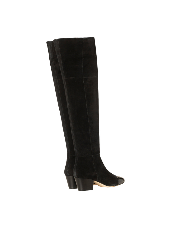 Svart Lång Custommade Adonna Boot I Mocka