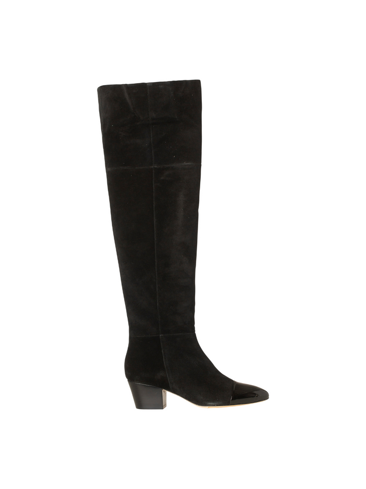 Svart Lång Custommade Adonna Boot I Mocka