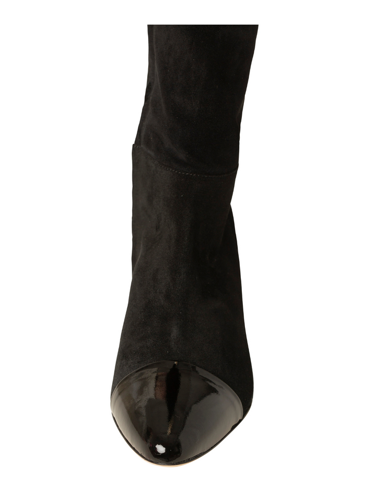 Svart Lång Custommade Adonna Boot I Mocka