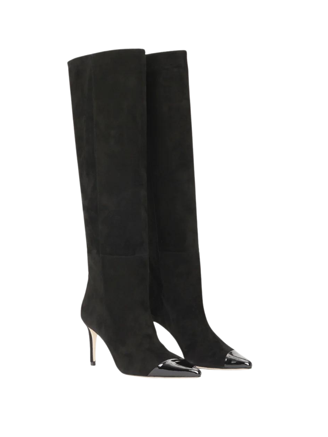 Svart Lång Custommade Alia Boot i Mocka &amp; Läder