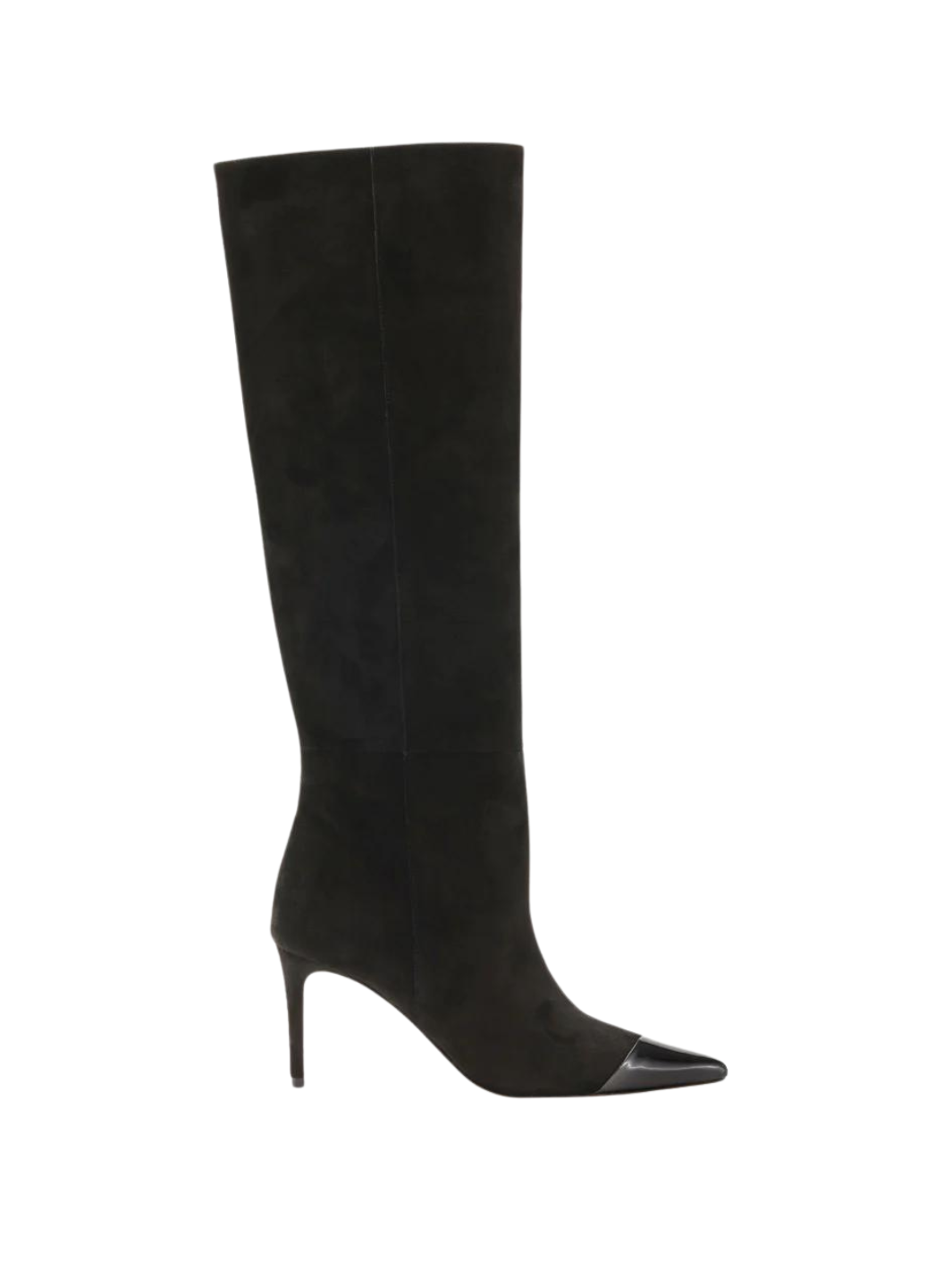 Svart Lång Custommade Alia Boot i Mocka &amp; Läder
