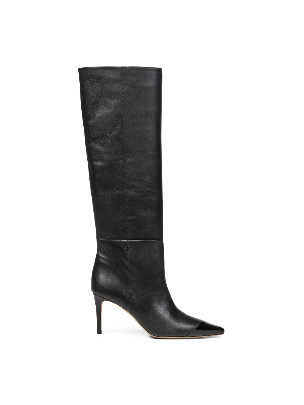 Svart Lång Custommade Alia Boot i Slät Läder