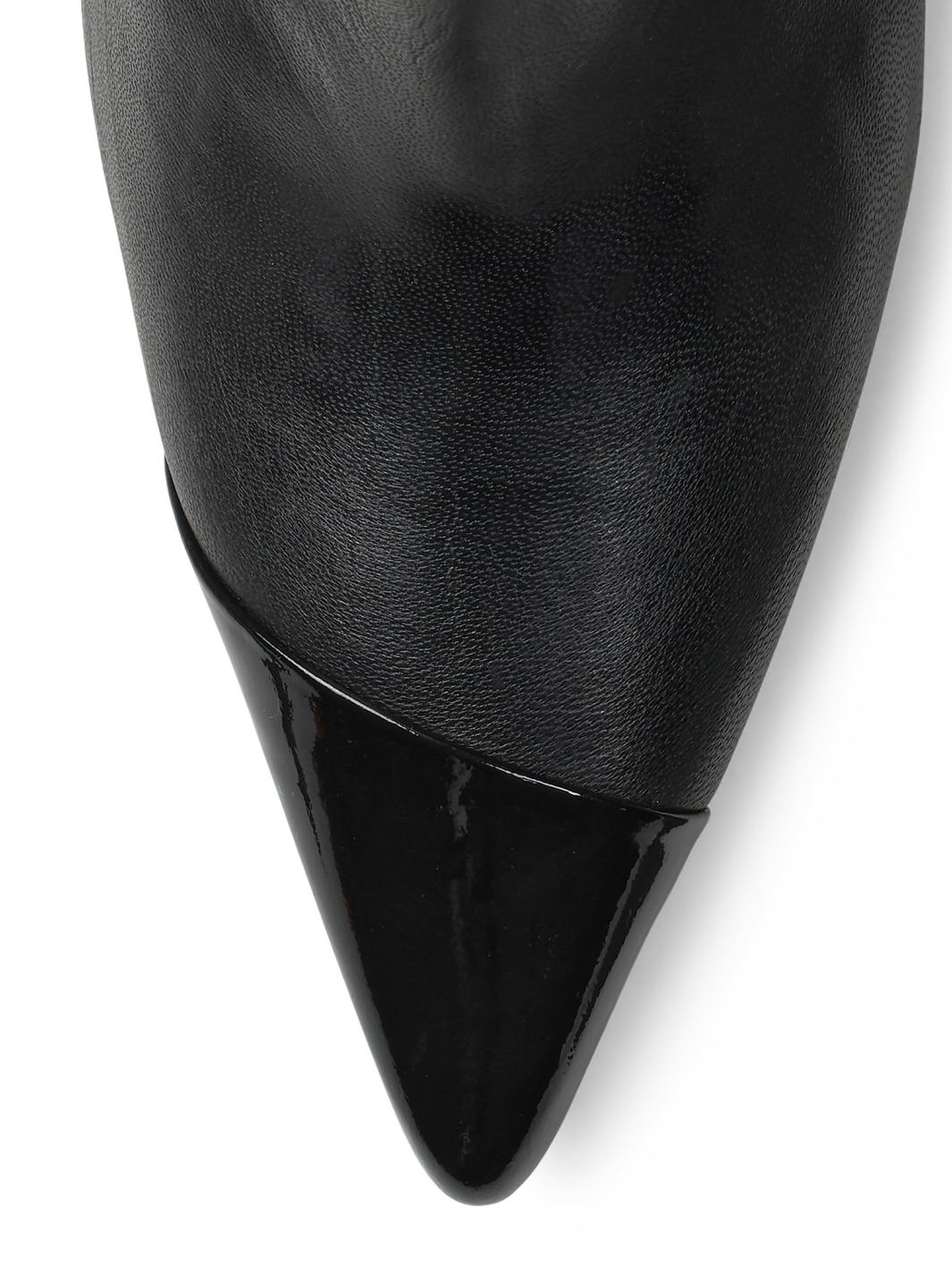 Svart Lång Custommade Alia Boot i Slät Läder