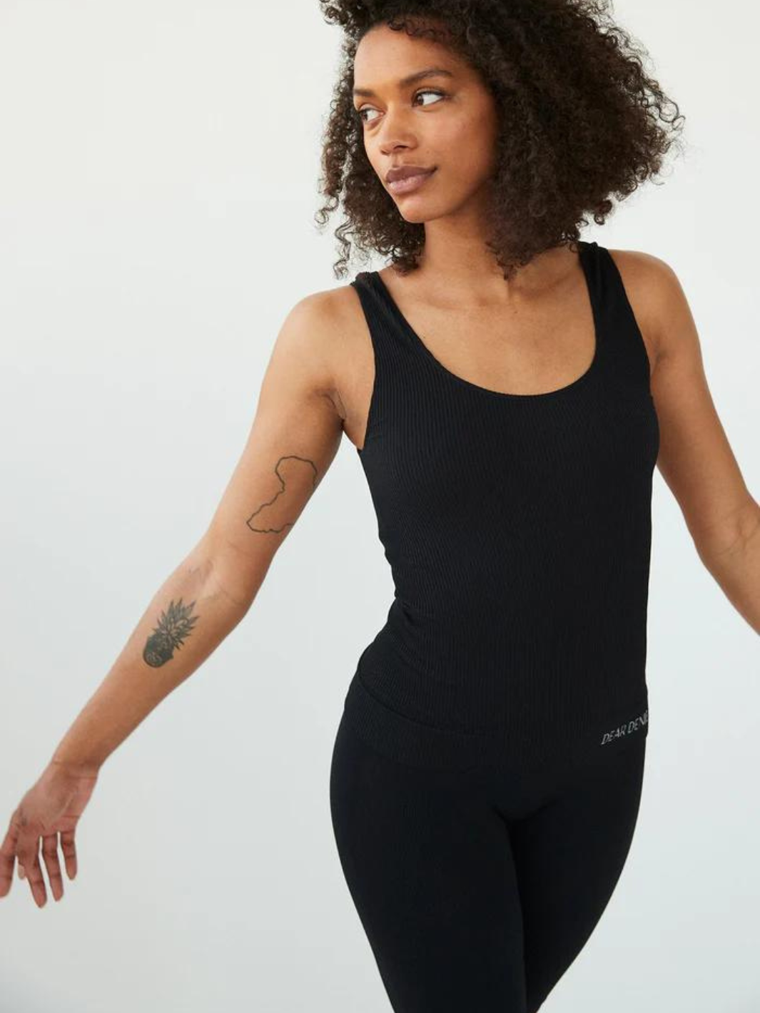 Svart Seamless Dear Denier Rib Linne