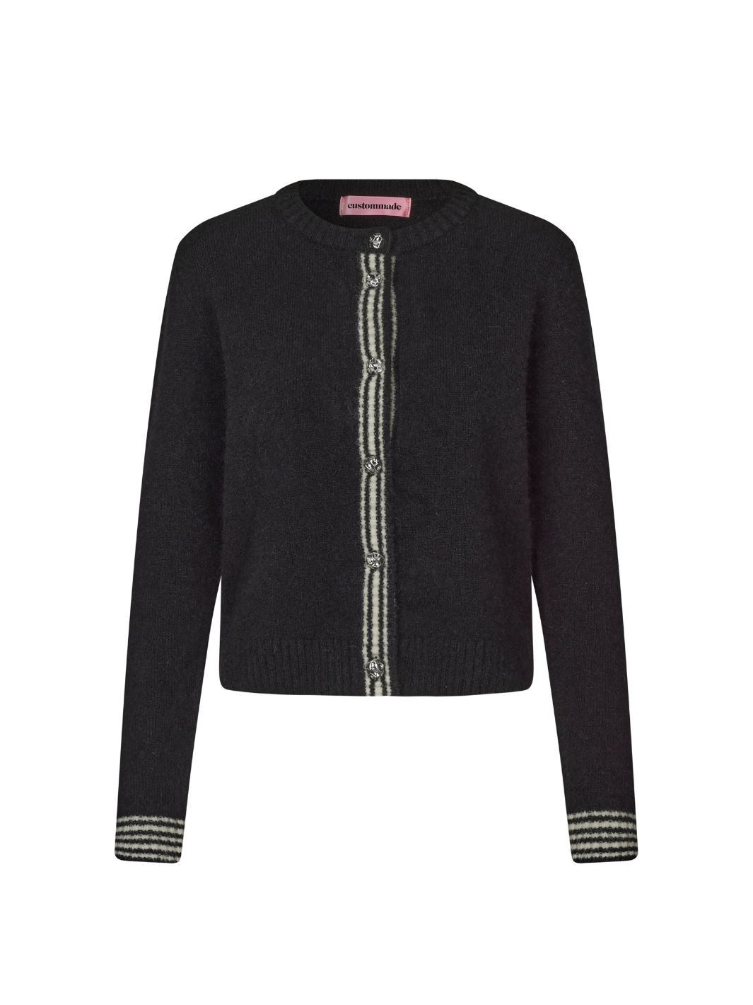 Svart Valencia Custommade Stickatd Cardigan