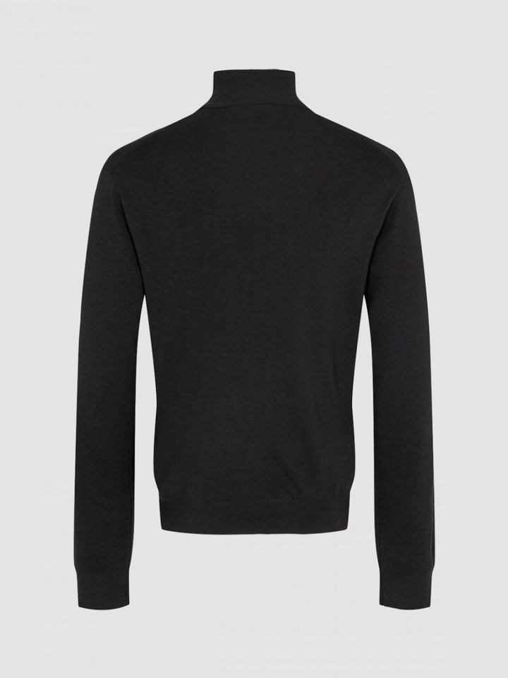 Svart Yakob Turtleneck Stickatd för män från Minimum