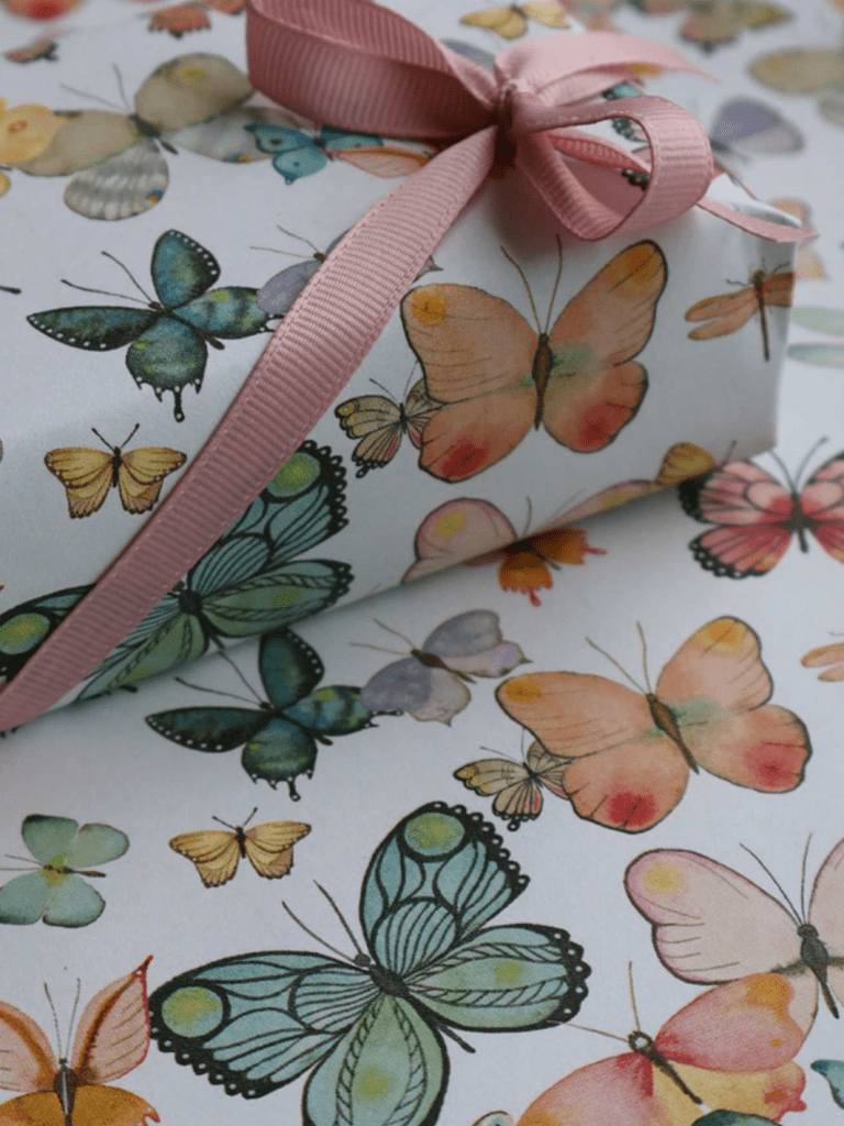 All By Voss Gavepapir, 5 m, Butterflies All By Voss