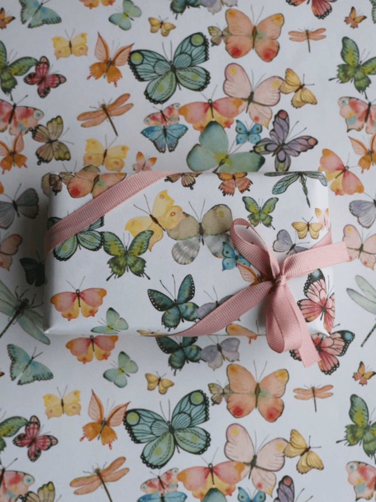 All By Voss Gavepapir, 5 m, Butterflies All By Voss