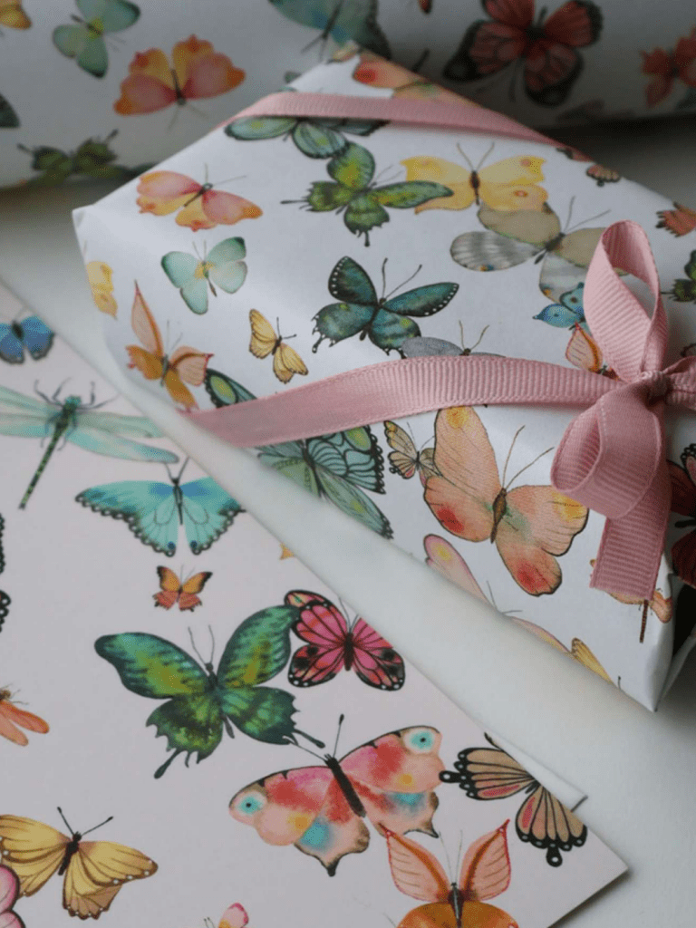 All By Voss Gavepapir, 5 m, Butterflies All By Voss