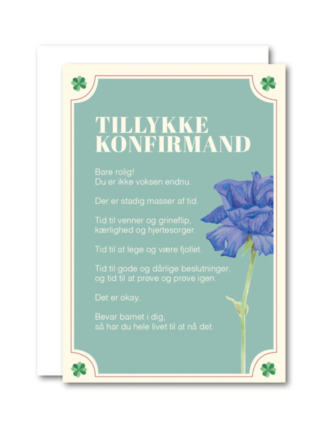 All By Voss - Kære Konfirmand - Blå Rose - A7 Kort All By Voss