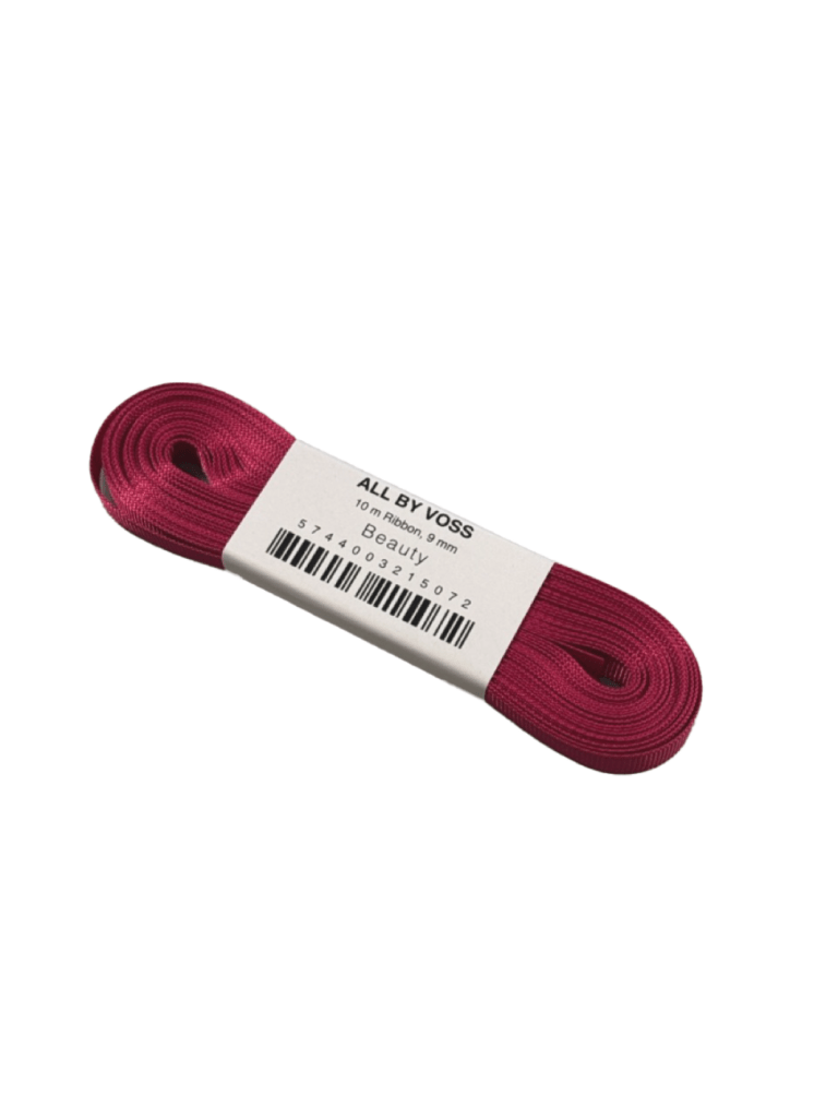 All By Voss - Mørk Pink Ribbet Gavebånd All By Voss