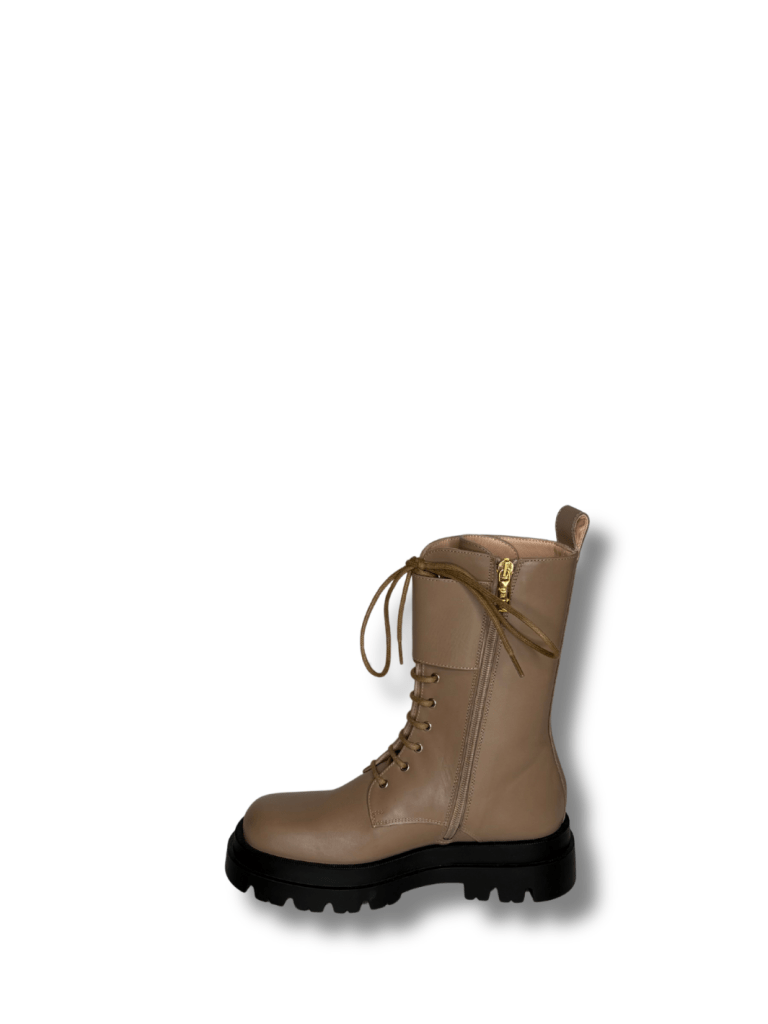 Apair Beige Militær Støvle 35 Apair