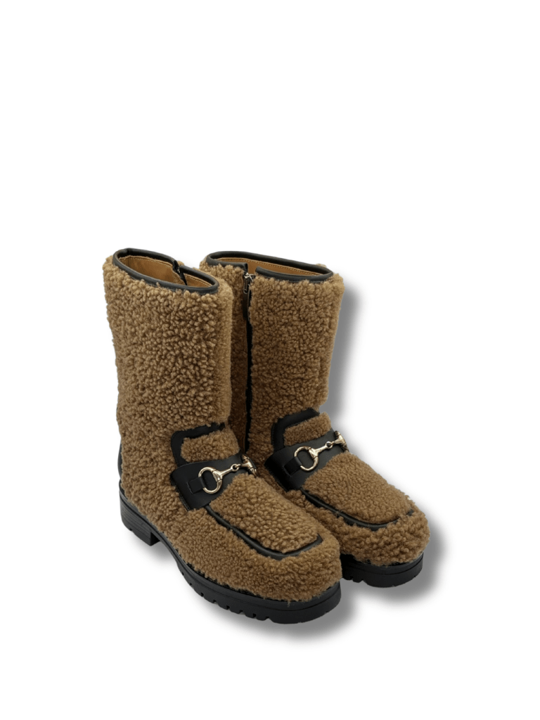 Apair Brun Greve Shearling Støvle 35 Apair