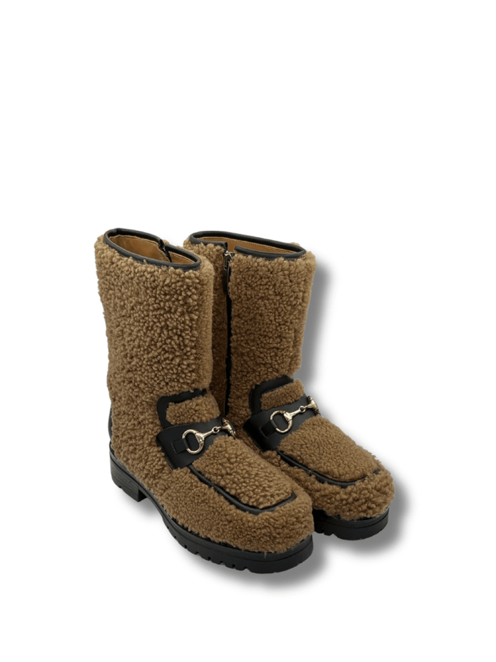 Apair Brun Greve Shearling Støvle 35 Apair