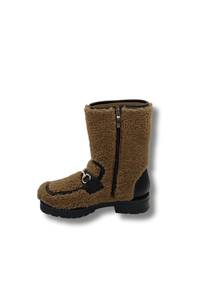 Apair Brun Greve Shearling Støvle 35 Apair