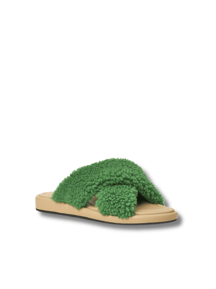 Apair Grøn Shearling Sandal 35 Apair