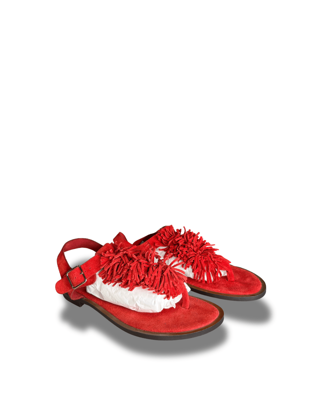 Apair Rød Ruskind Sandal 37 Apair