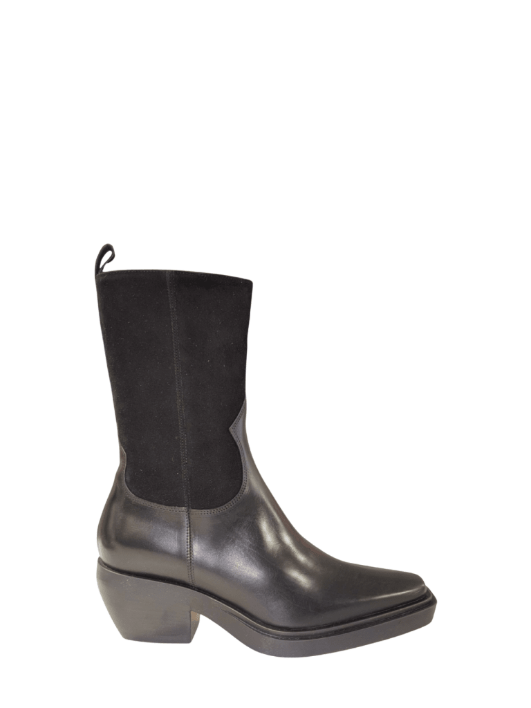 Apair Sort Cowboy Halvstøvle 