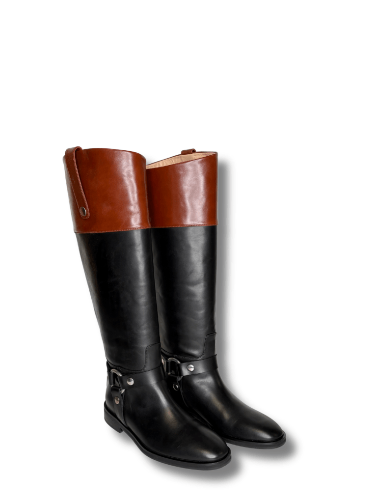 Apair Sort Og Brun Lang Classic Ridestøvle 37 Apair