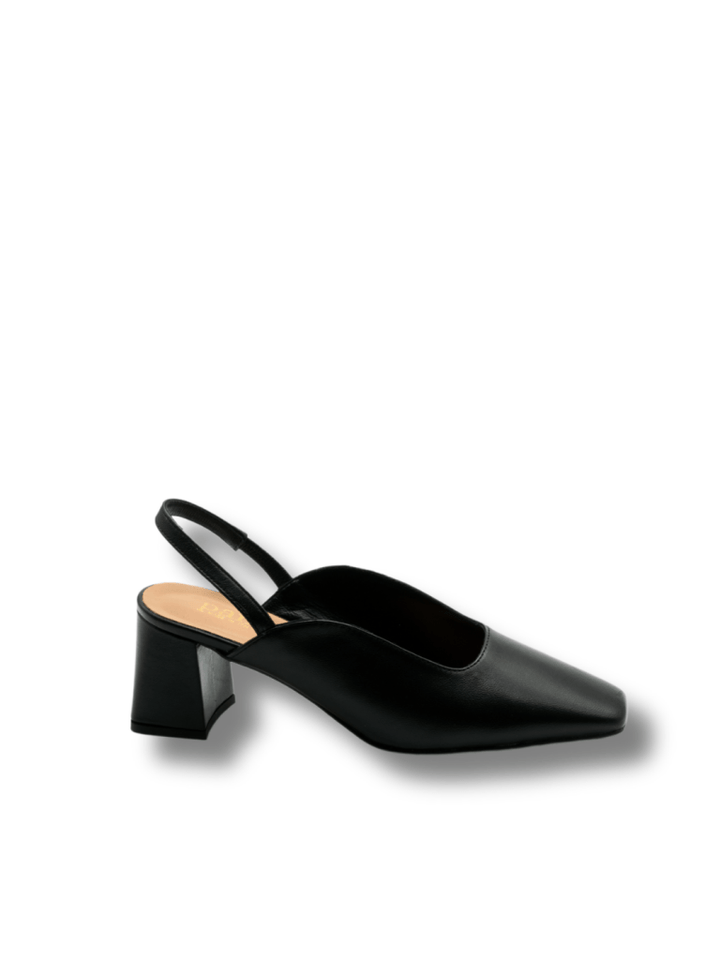 Apair Sort Slingback Sandal Med Høj Hæl 35 Apair