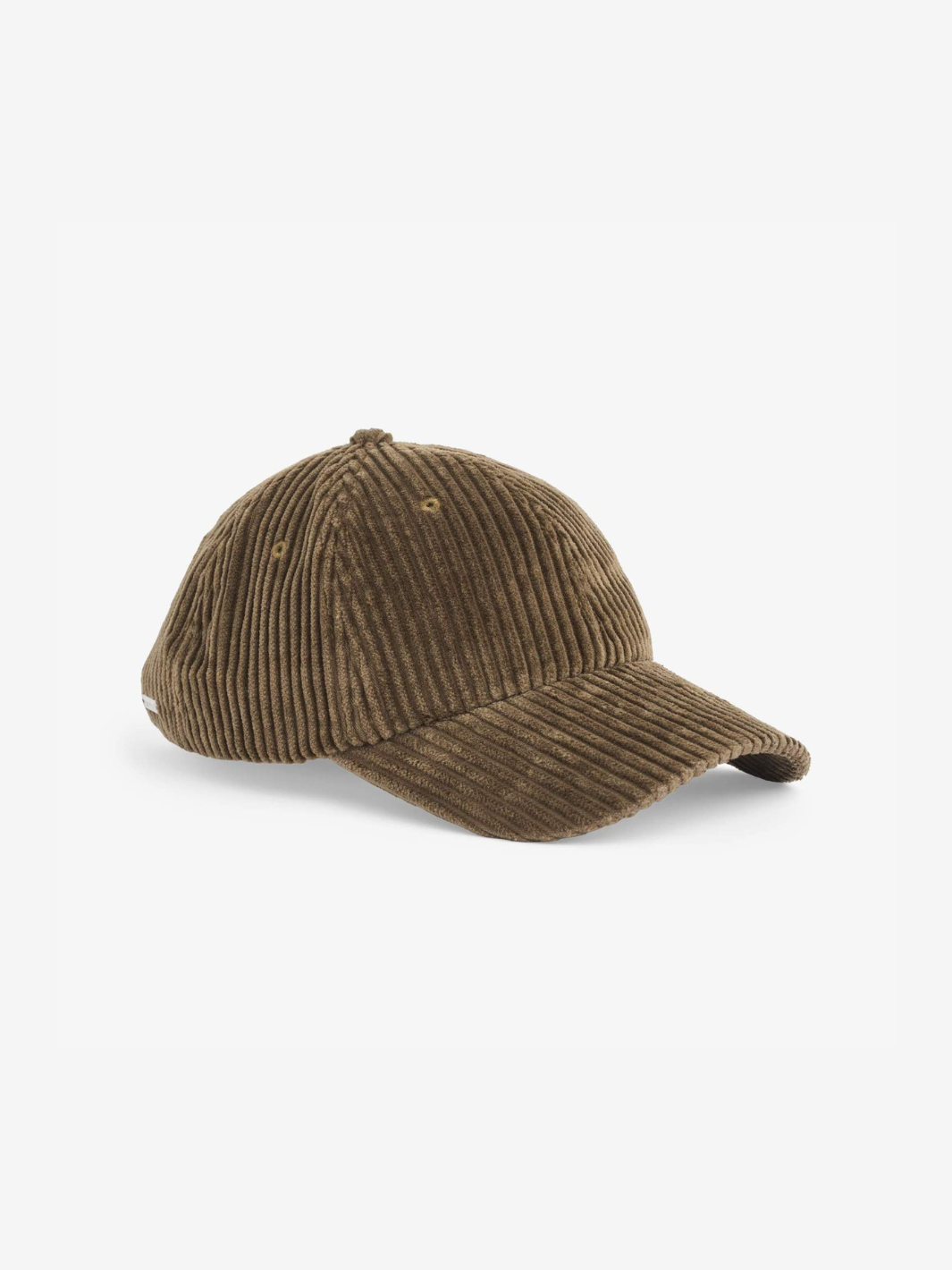 Armyfarvet Upfront baseball kasket i bredriflet blødt fløjl med justerbar rem, åndehuller og klassisk design. 100% bomuld, One Size.
