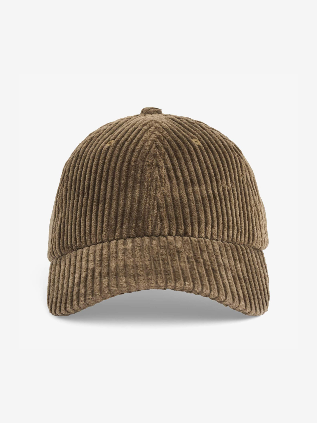 Armyfarvet Upfront baseball kasket i bredriflet blødt fløjl med justerbar rem, åndehuller og klassisk design. 100% bomuld, One Size.