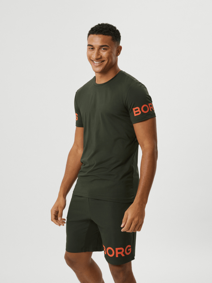 Armygrøn Björn Borg Performance T-Shirt S Björn Borg