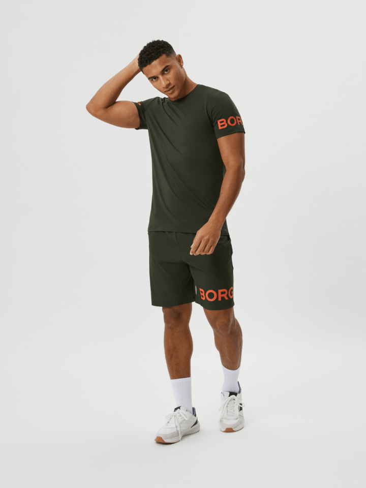 Armygrøn Björn Borg Performance T-Shirt S Björn Borg