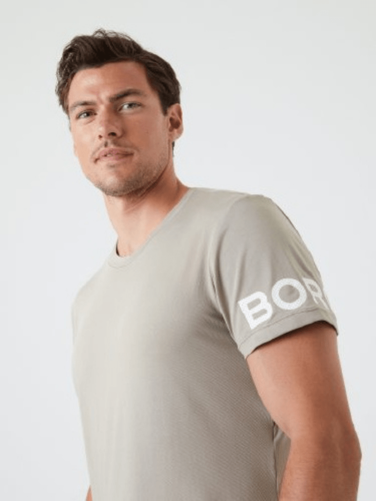 Beige Björn Borg Performance T-Shirt M Björn Borg
