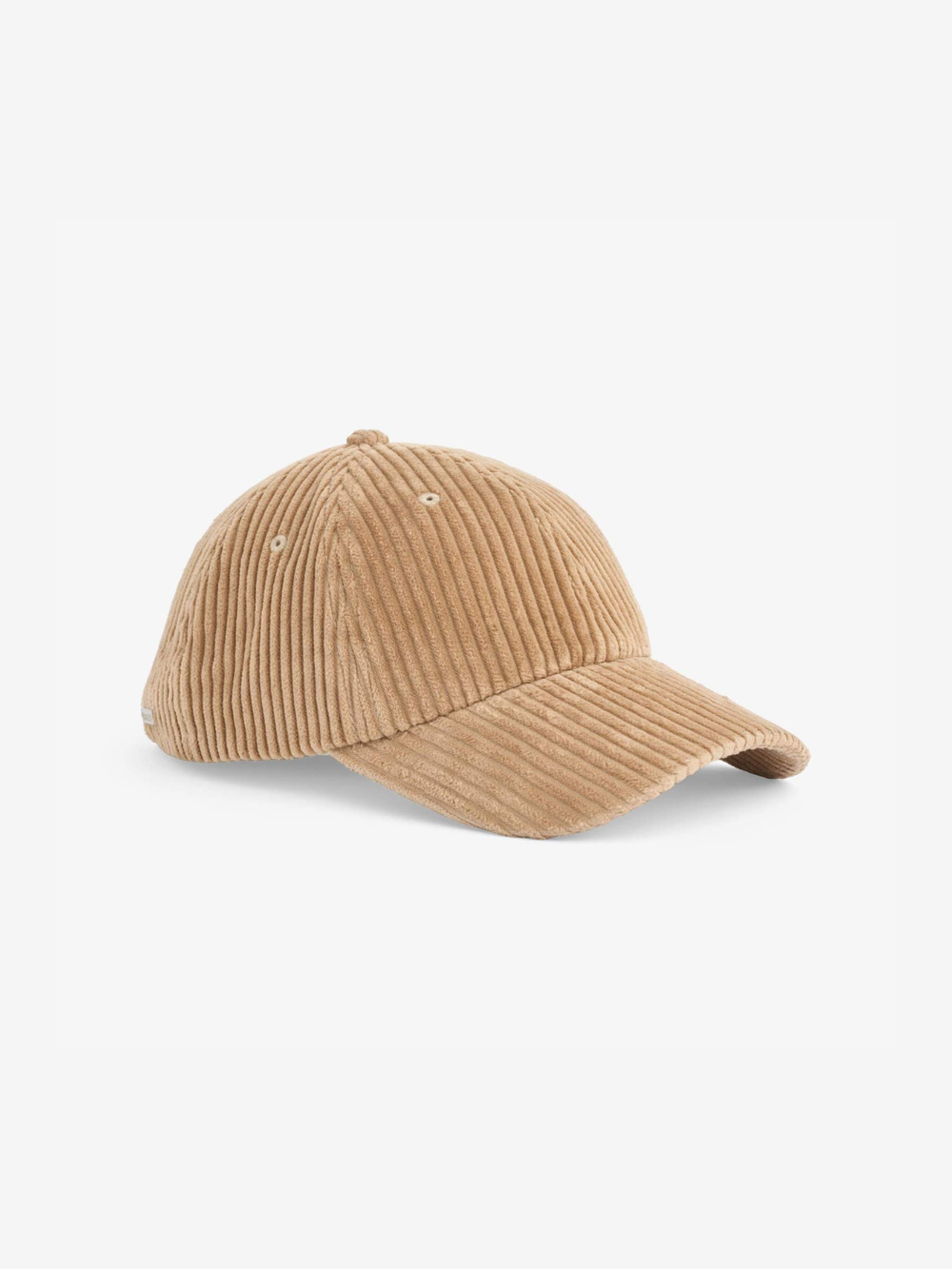 Beige Upfront baseball kasket i bredriflet blødt fløjl med justerbar rem, åndehuller og klassisk design. 100% bomuld, One Size.