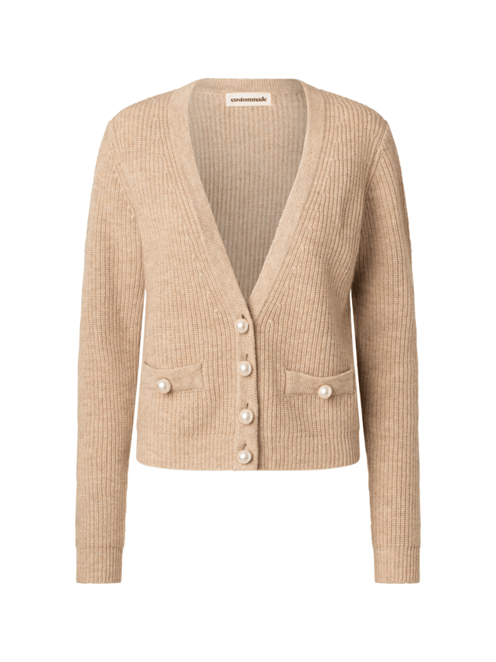 Beige Vevi Custommade Strik Cardigan 34/XS Custommade