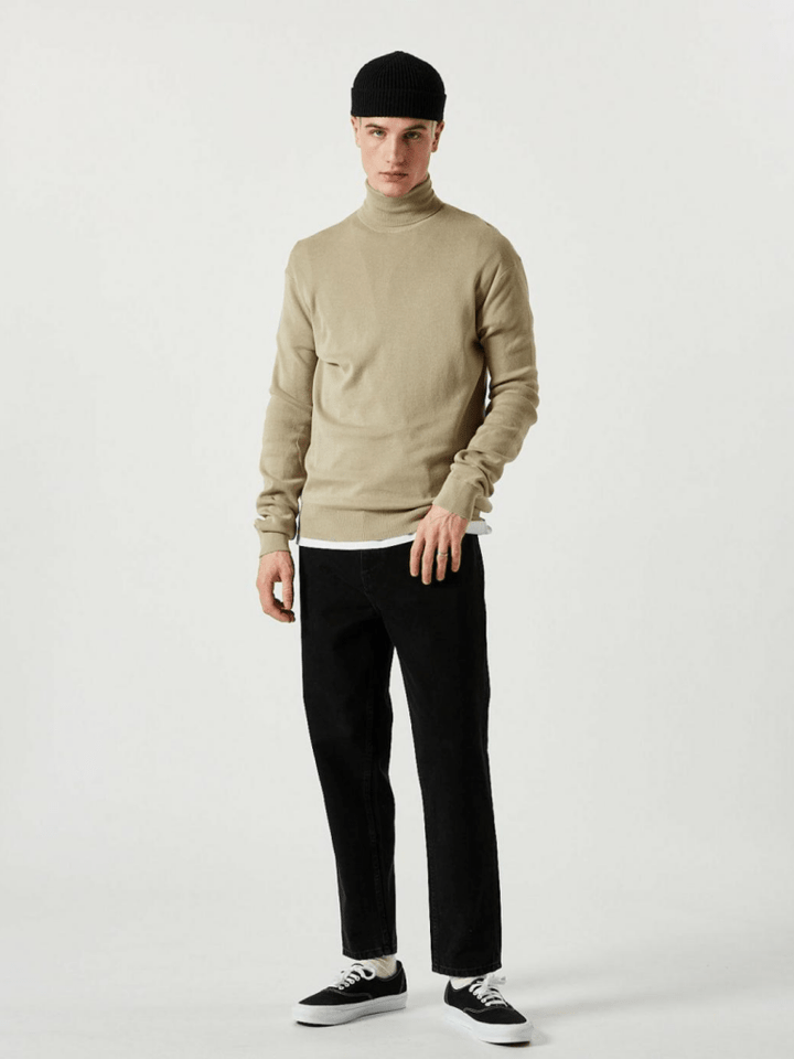 Beige Yakob Herre Rullekrave Strik Fra Minimum M Minimum