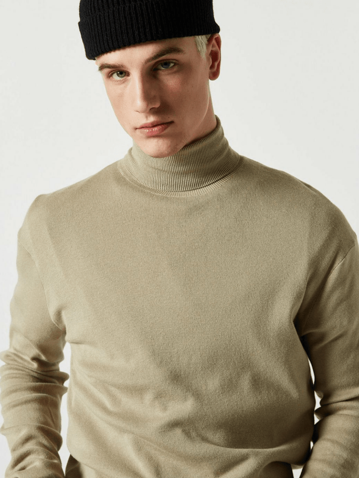 Beige Yakob Herre Rullekrave Strik Fra Minimum M Minimum
