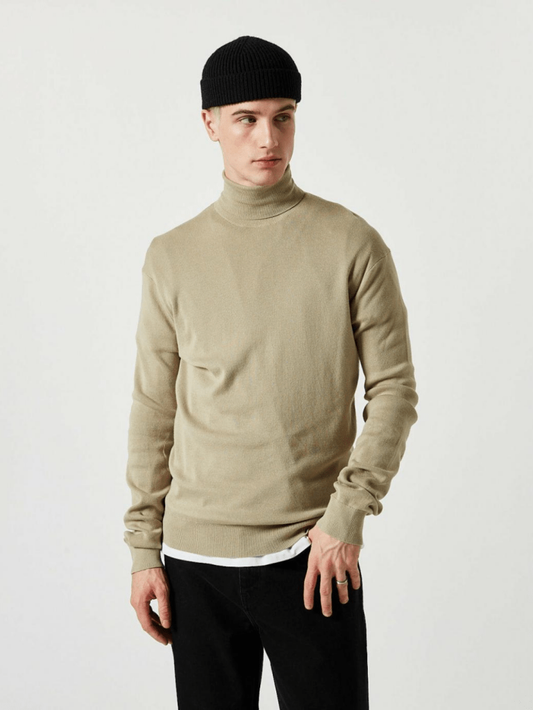 Beige Yakob Herre Rullekrave Strik Fra Minimum M Minimum