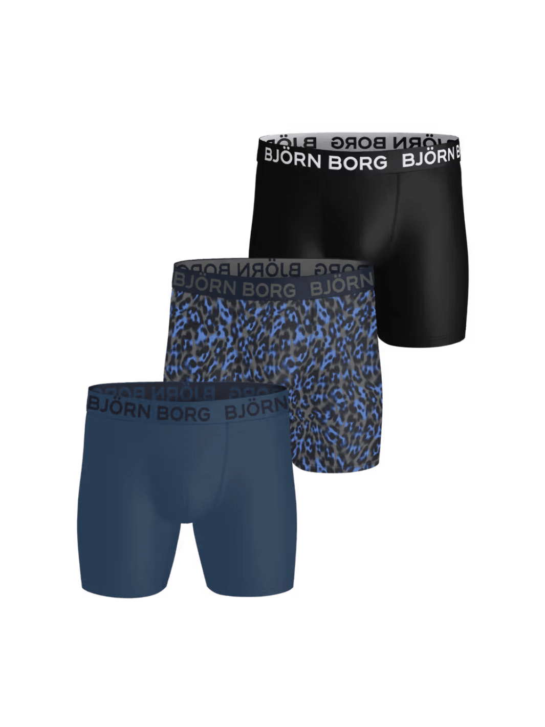 Björn Borg 3-Pack Blå - Sort Performance Boxer Shorts M Björn Borg