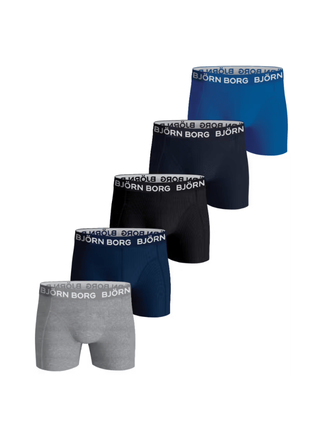 Björn Borg 5-pack Classic Drenge Boxershorts i Grå - Blå - Sort 110-116 Björn Borg