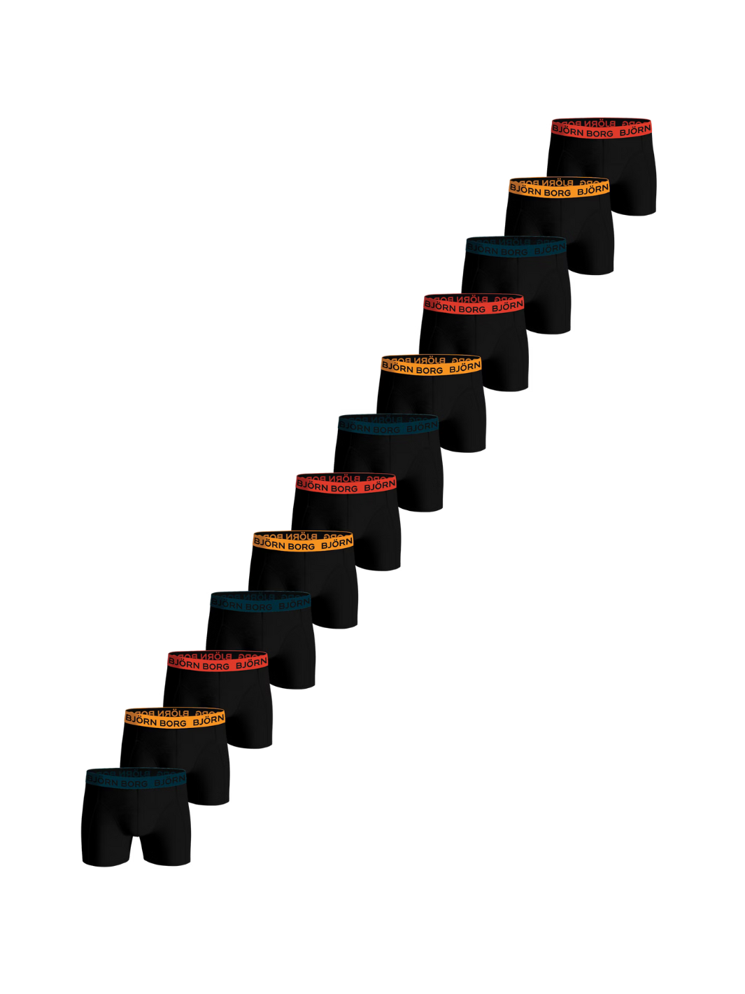 Björn Borg 7-Pack 10002879-MP001 Sorte kontrastrige boxershorts til mænd - Komfortabelt og slidstærkt undertøj