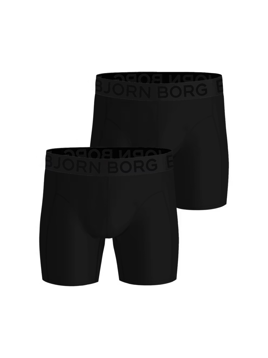 Björn Borg Sports Lightweight Boxers 2-pack i sort med let mikrofiber, meshpanel i skridtet og elastisk logo-linning.