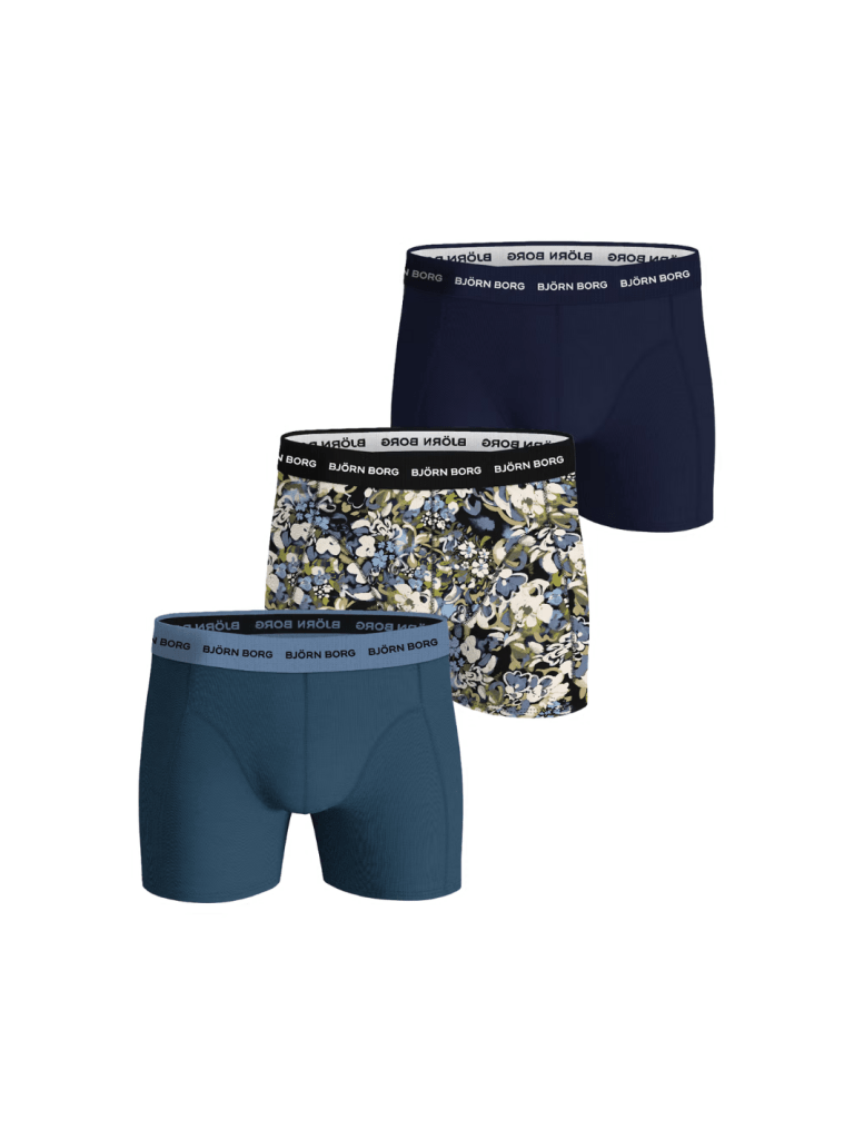 Björn Borg 3 - Pack Boxer Shorts Blå - Mønster M Björn Borg