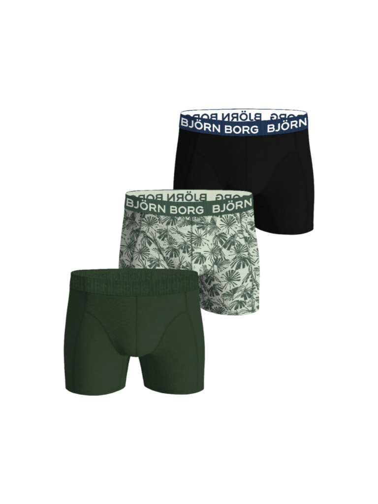 Björn Borg 3 - Pack Boxer Shorts Grøn Og Mønster L Björn Borg