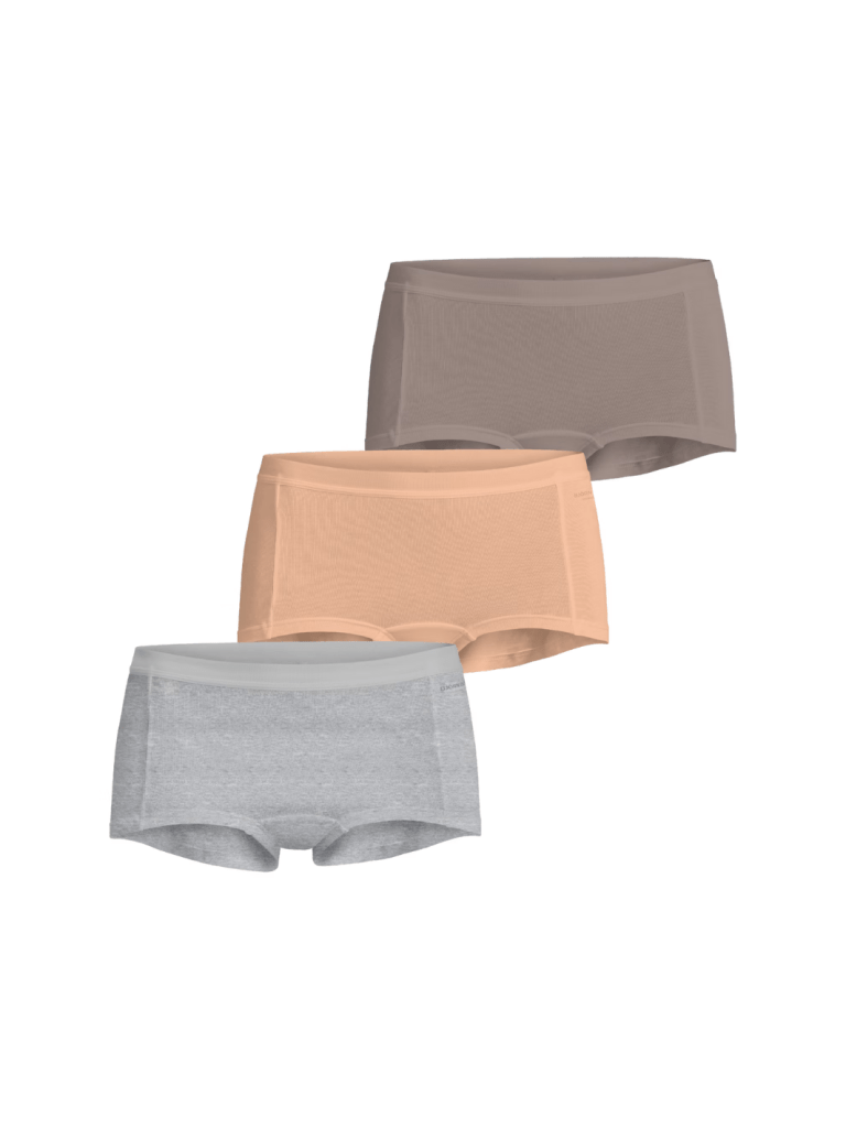Björn Borg 3 - pack Core Mini Shorts i Grå - Fersken - Lysebrun L Björn Borg