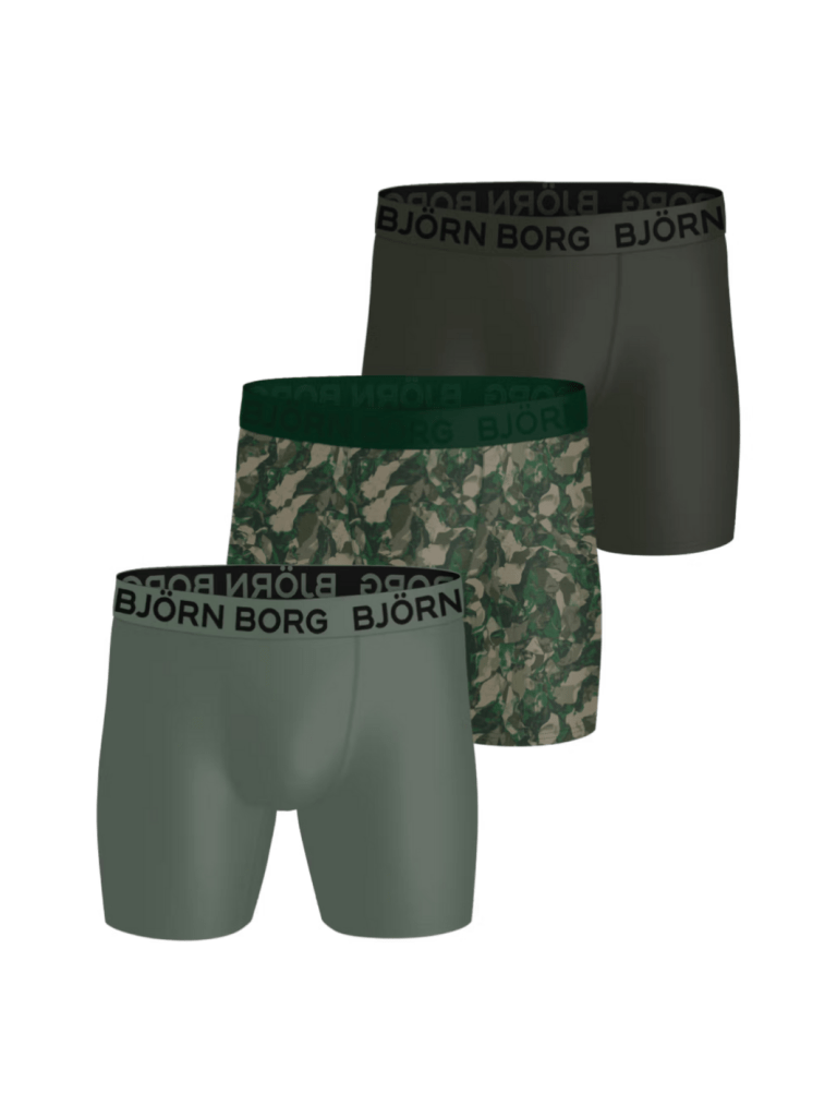 Björn Borg 3 - Pack Performance Boxershorts I Grønne Farver S Björn Borg