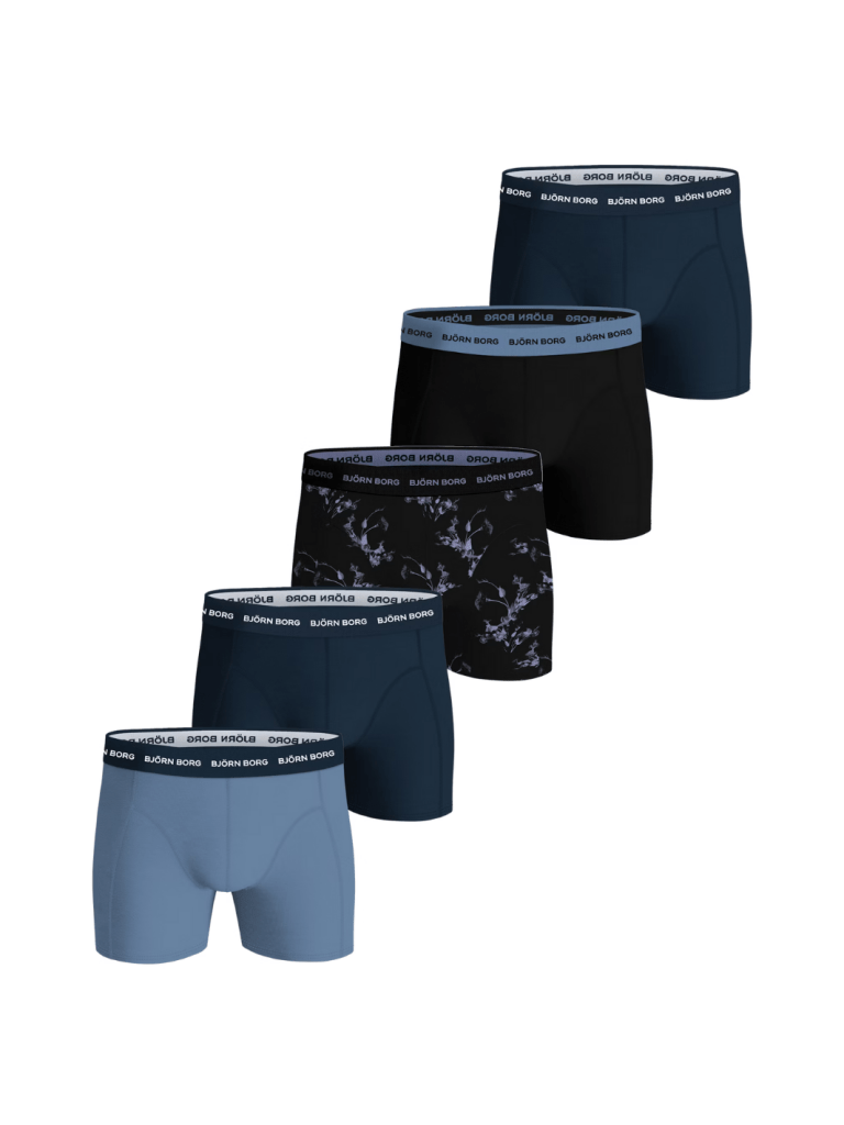 Björn Borg 5 - Pack Boxer Shorts I Blå - Sorte Farver XL Björn Borg