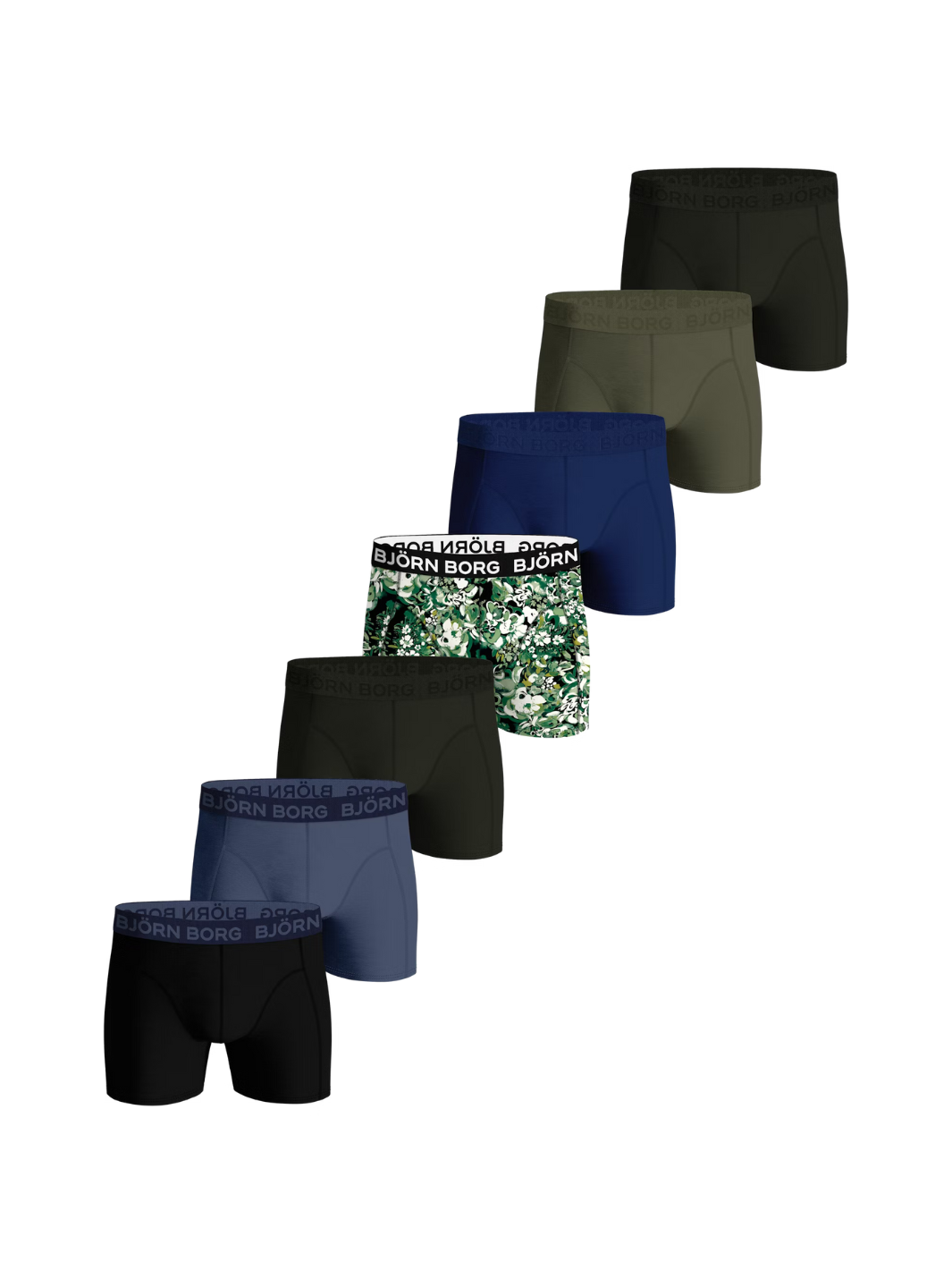 Björn Borg 7-Pack 10003369-MP003 farverige boxershorts til mænd - Komfortabelt og slidstærkt undertøj
