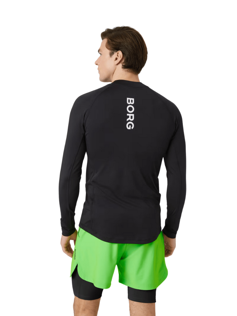 Björn Borg Sort Performance Mock Neck Langærmet T-Shirt M Björn Borg