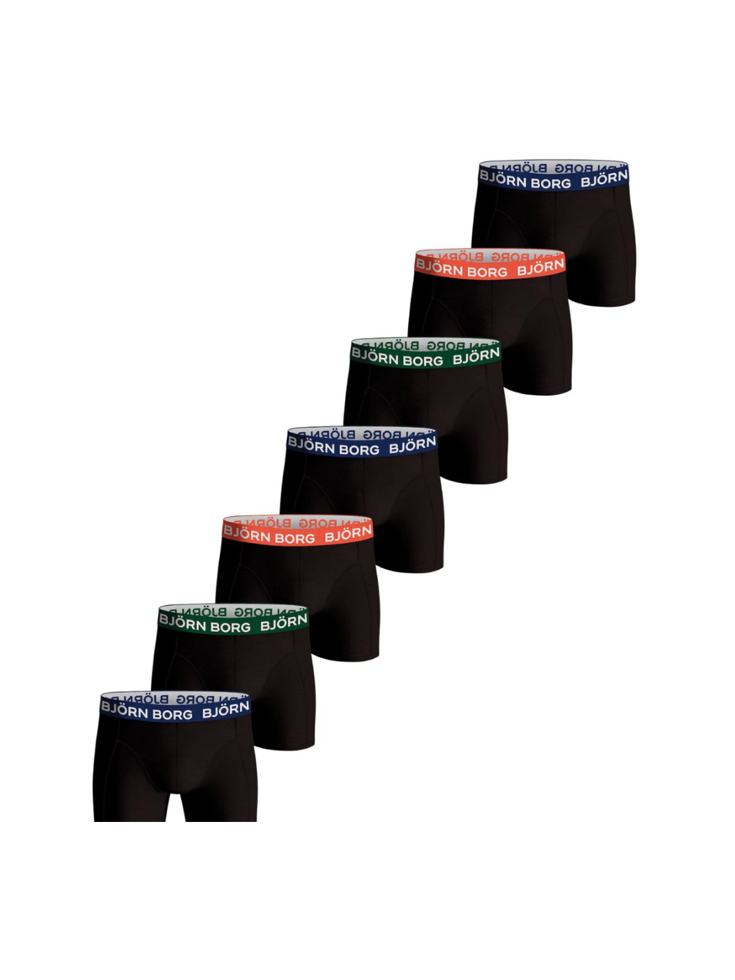 Björn Borg 7-Pack 10002345-MP001 Sorte boxershorts til mænd - Komfortabelt og slidstærkt undertøj