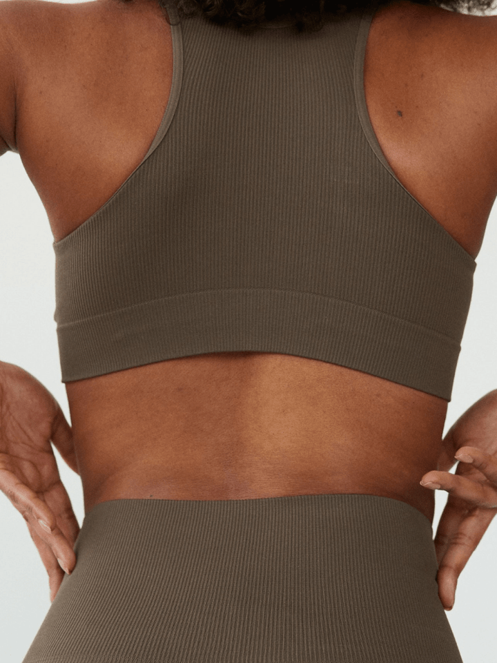 Brun Sømløs Dear Denier Rib Sports Bra S/M Dear Denier