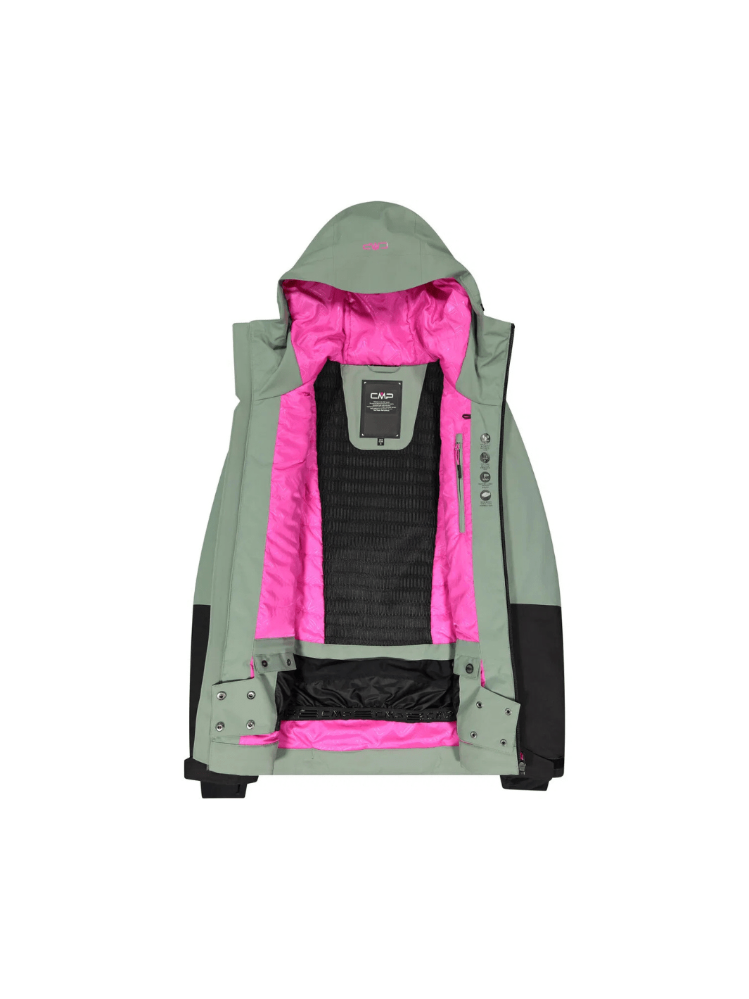 CMP Olivengrøn Fix Hood Dame Skijakke XS CMP