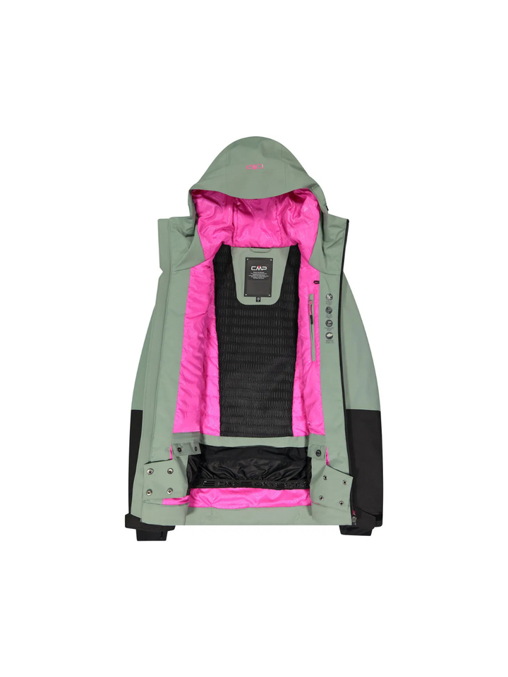 CMP Olivengrøn Fix Hood Dame Skijakke. Materialet er 100% polyester.